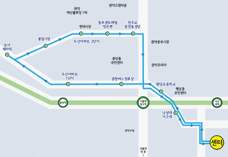 2호차 우천시 약도